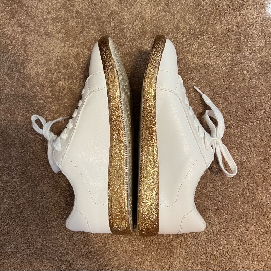 Torrid White Faux Leather & Glitter Sole Lace-Up Sneaker (Ww)